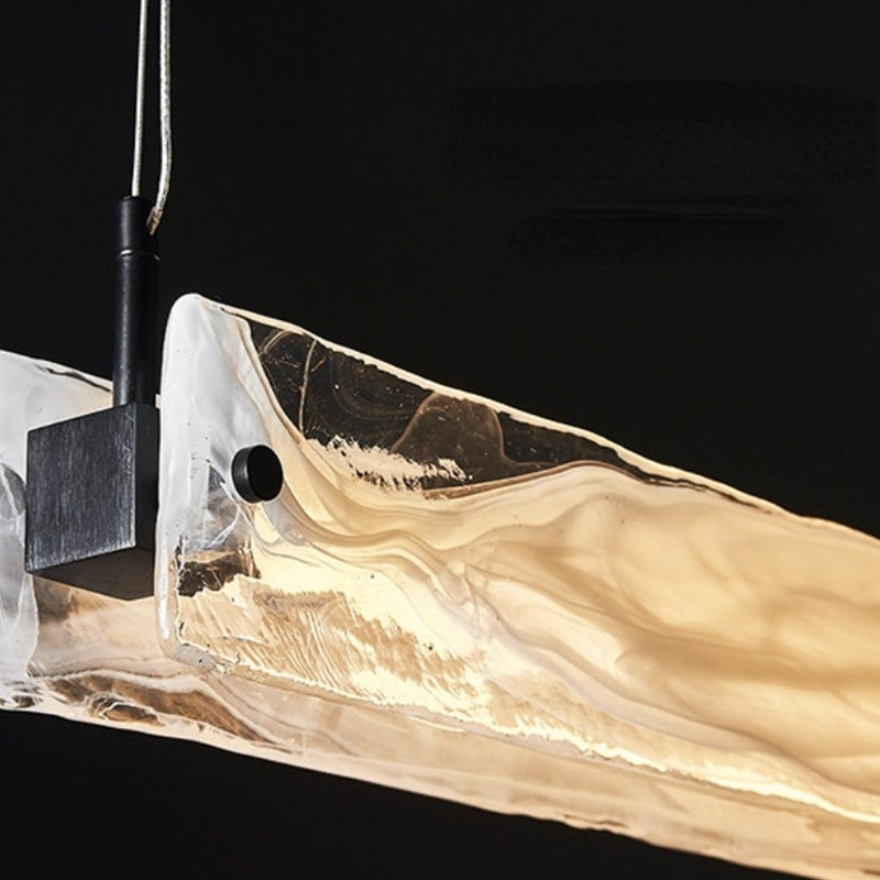 HEIKESZ Italian Minimalist Long Bar Chandelier Light Luxury Cloud Mist Glass Dining Room Bar Table Designer Lighting