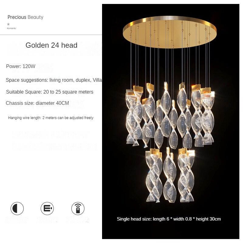 HEIKESZ Modern Minimalist LED Chandelier for Living Room Dining Kitchen Bedroom Luxury Nordic Design Long Pendant Light