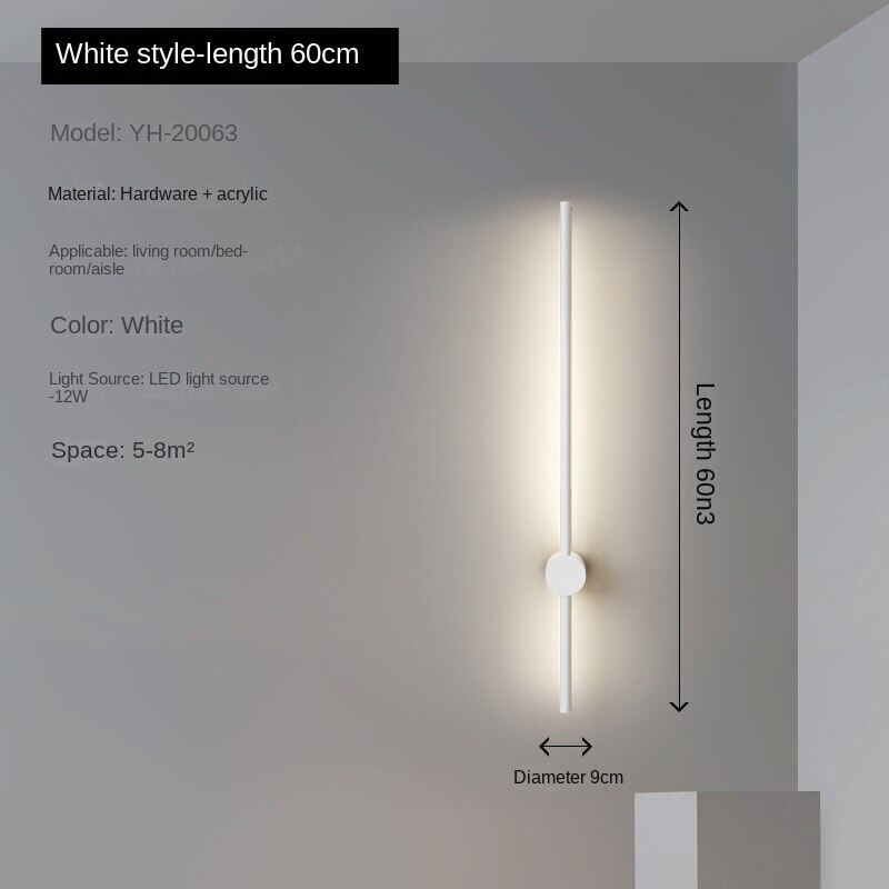 HEIKESZ Minimalist Long LED Wall Lamp Modern Nordic Light Luxury for Bedroom Living Room Hotel