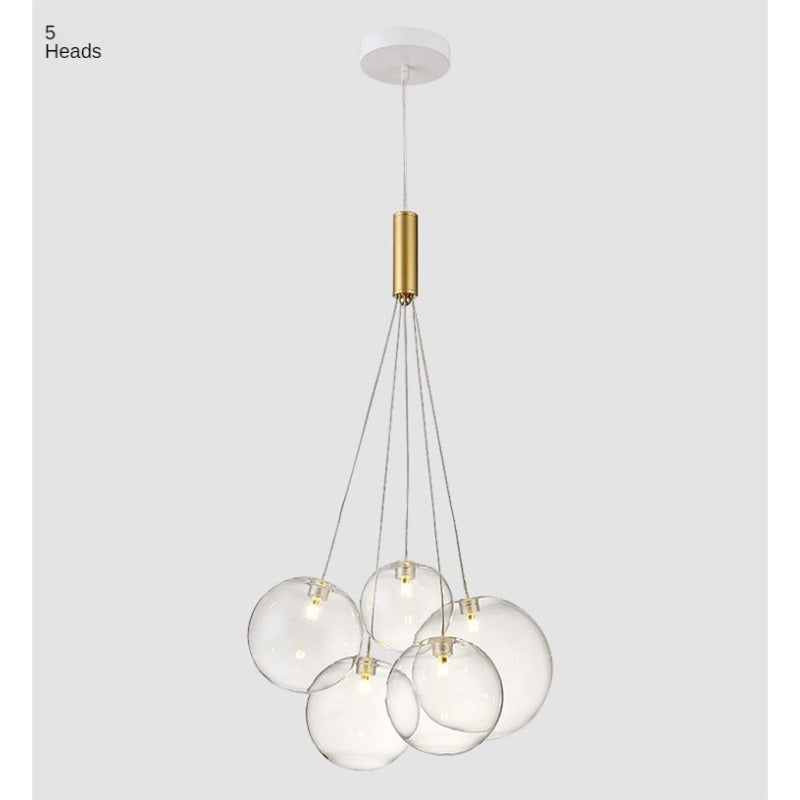 HEIKESZ Nordic Glass Hanging Lamp Minimalist Starry Soap Bubble Ball Lighting for Living Room Bedroom Restaurant Decor