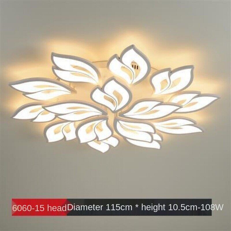 HEIKESZ Modern LED Ceiling Light for Living Room Bedroom Simple Atmosphere Warm Lighting Petal Chandelier