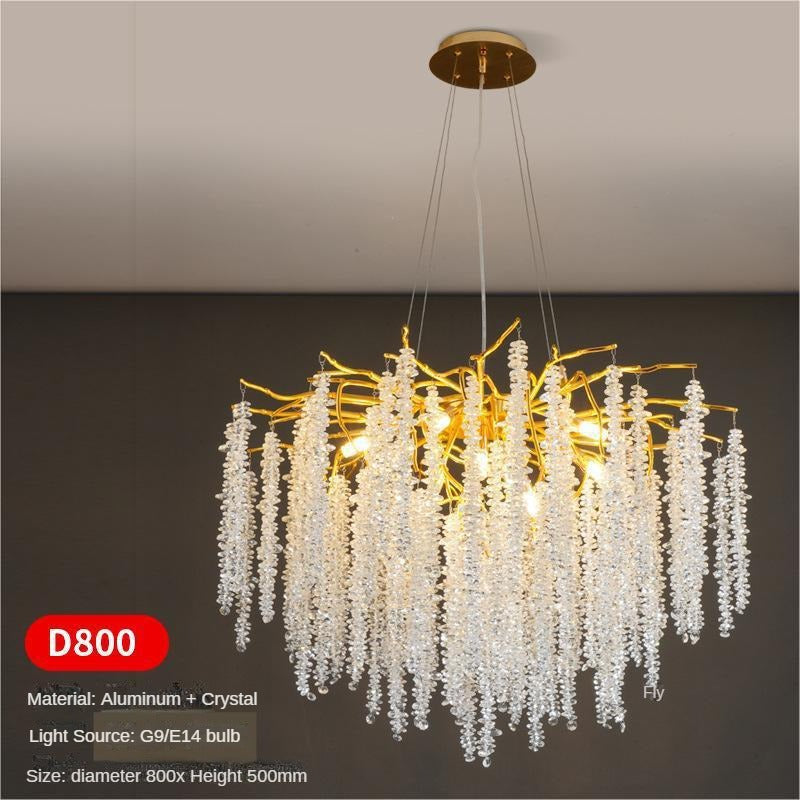 HEIKESZ Italian Crystal Chandelier Luxury High-End Designer Villa Living Room Bedroom Dining Rod-Type Light