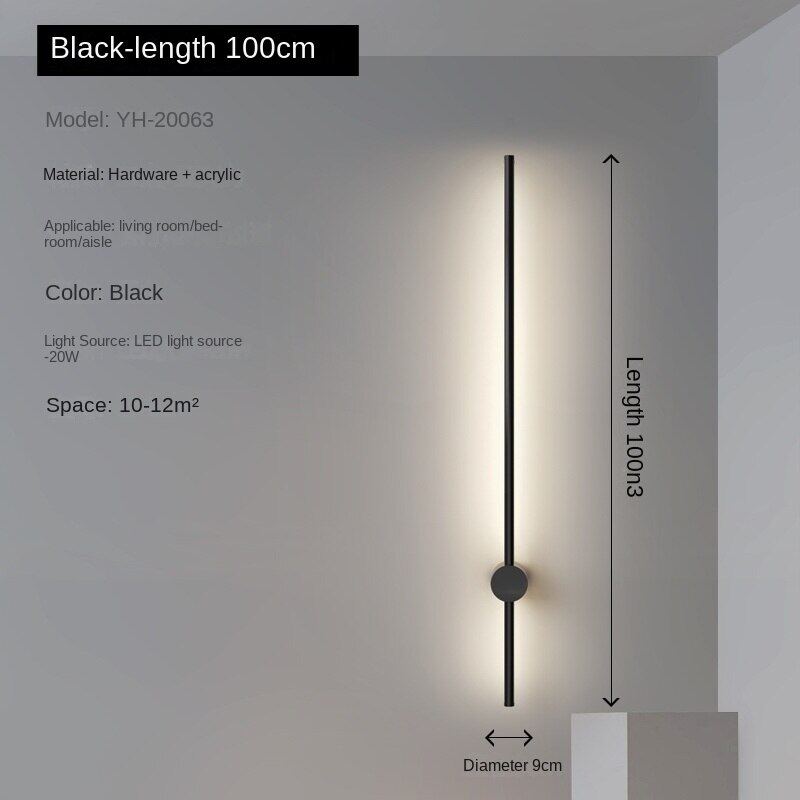 HEIKESZ Minimalist Long LED Wall Lamp Modern Nordic Light Luxury for Bedroom Living Room Hotel