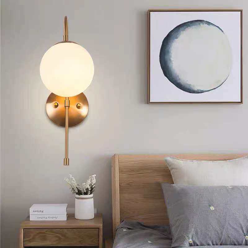 HEIKESZ Nordic Wall Lamp Luxury Living Room Light Creative Simple Bedroom Wall Lamp Stair Aisle Bedside Lamp