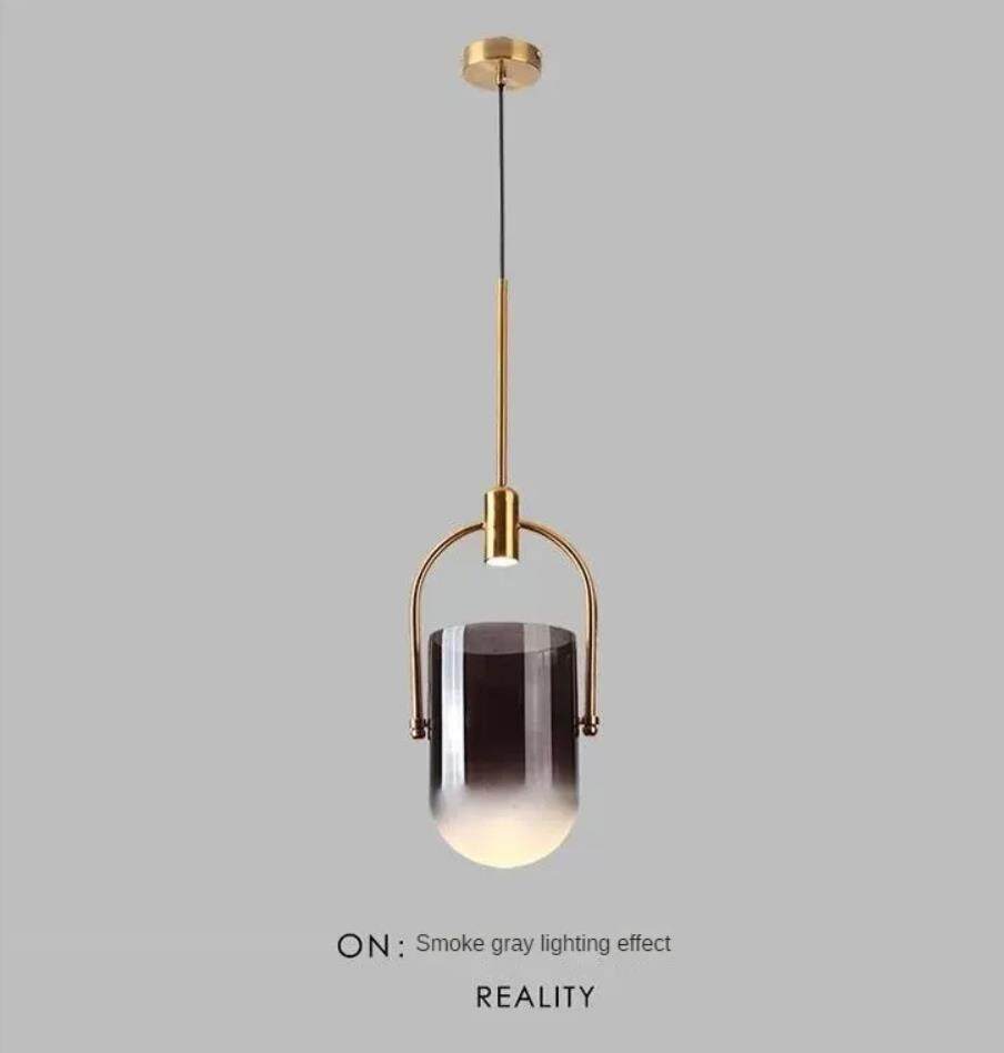 HEIKESZ Nordic Bucket Glass Chandelier LED Modern Droplight for Living Room Bedroom Hotel Restaurant Bar Study Ceiling Light Fixtures