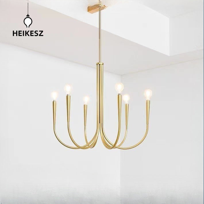 HEIKESZ Nordic Antique Chandelier Luxury French Style Retro Bedroom Candle Dining Room Designer Light