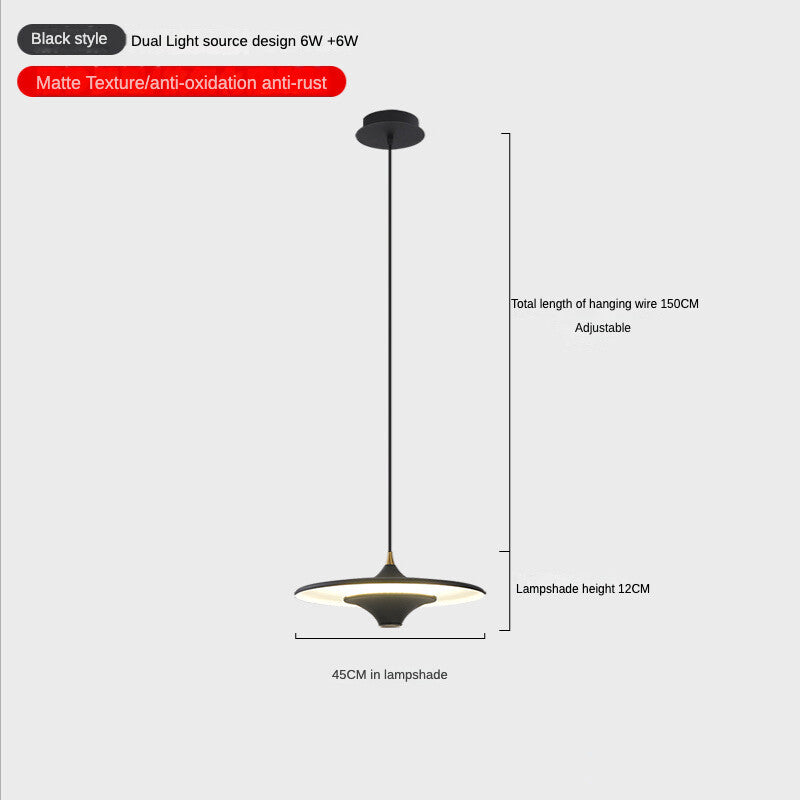 HEIKESZ Nordic Minimalist UFO Chandelier for Dining Table Bar Desk Post-Modern Bedroom Bedside Lamps