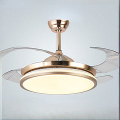 HEIKESZ Ultra-Thin Ceiling Fan Light Invisible Integrated Modern Minimalist Chandelier for Living Room Bedroom Dining Room