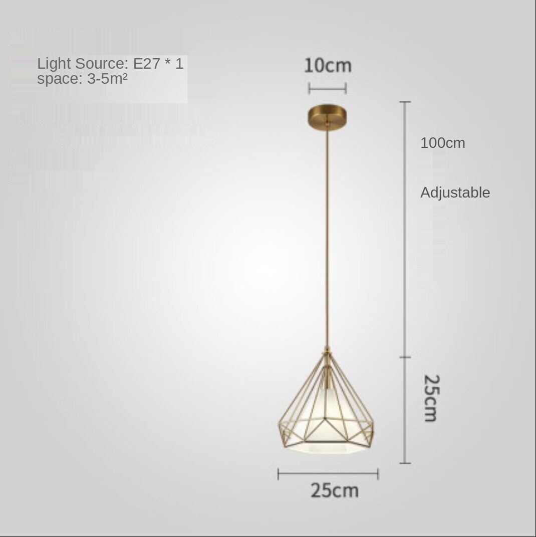 HEIKESZ Modern Chandelier Three-Head Wrought Iron Ceiling Lamp for Dining Room Bedroom Living Room LED Light Post-Modern Hanging Droplight