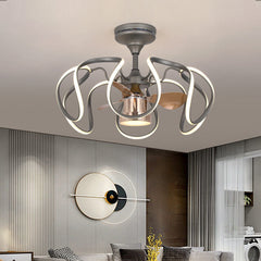 HIKESZ 360° Shaking Head Fan Lamp Nordic Ceiling Fan Light for Restaurant Kids Room Bedroom Household Modern Cooling Fan Light