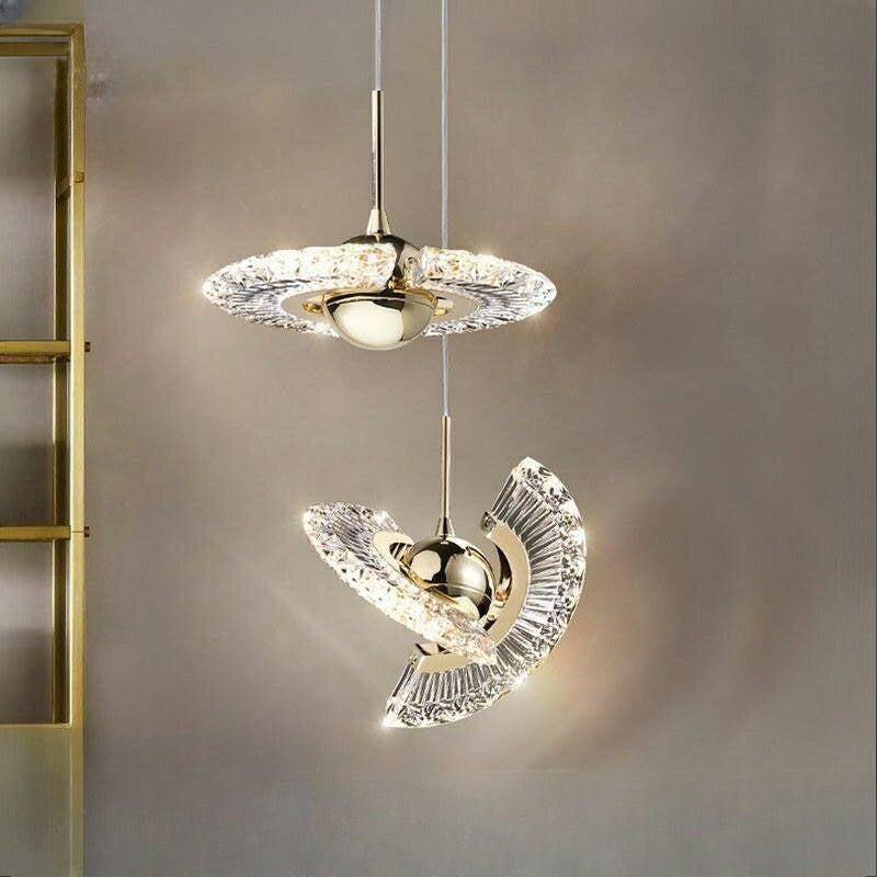 HEIKESZ UFO Bedside Small Droplight Luxury Minimalist Chandelier Designer Light for Bedroom Bar Restaurant