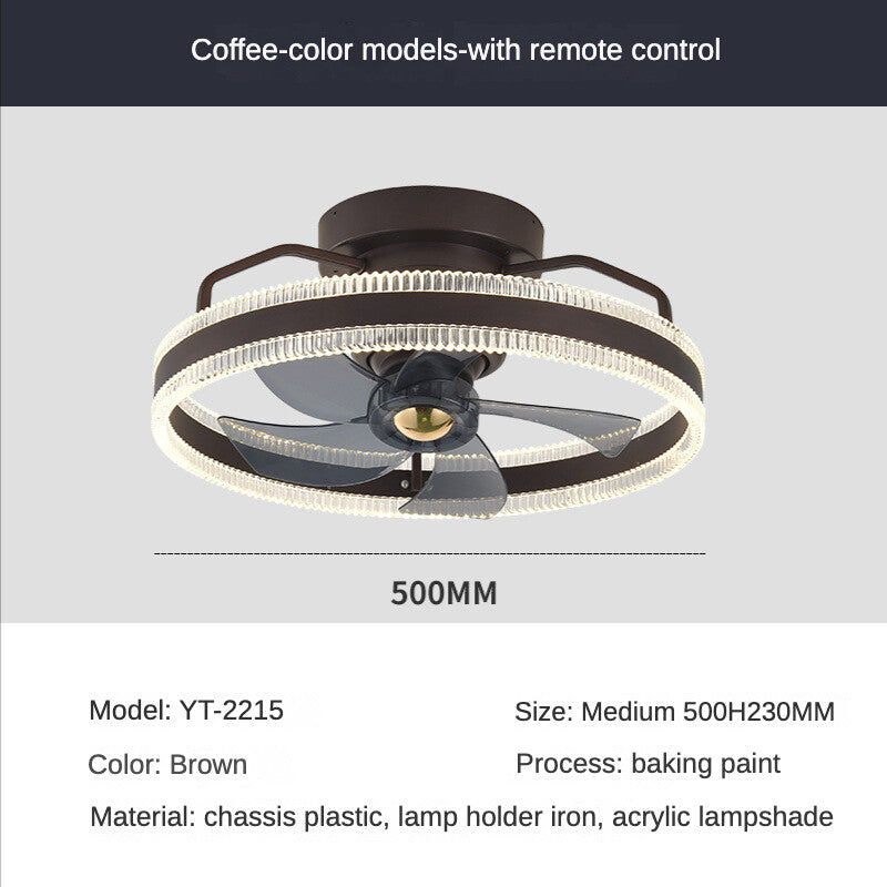 HEIKESZ Electric Fan Chandelier Light Luxury Leafless Ceiling Fan Lamp Modern Minimalist Design for Living Room Bedroom Dining Room Free Shipping