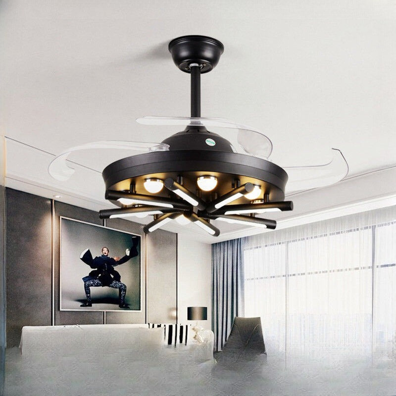 HEIKESZ Retro Industrial Nordic 42 Inch Ceiling Fan with Light Remote Control for Living Room Bedroom Dining Room Restaurant