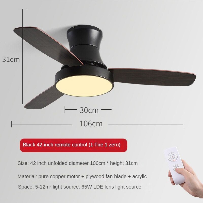 HEIKESZ Nordic Fan Lamp Modern Minimalist Ceiling Fan LED Light Mute Home Decoration Fan Style Ceiling Lamp