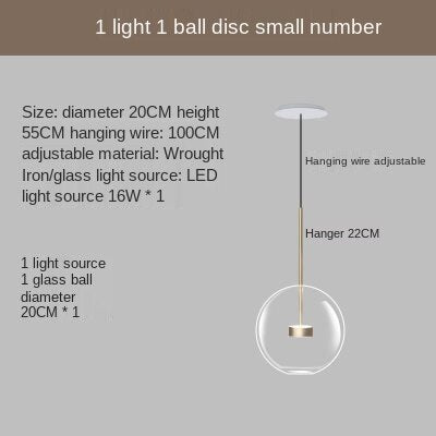 HEIKESZ Nordic Creative Post Modern Art Magic Bean Bubble Lamp Mickey Glass Chandelier for Living Room Bedroom Dining LED Lighting