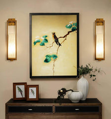 HEIKESZ Chinese Wall Lamp Bronze Classical Long Wall Light for Living Room Bedroom Hotel Guest Room Corridor Decor