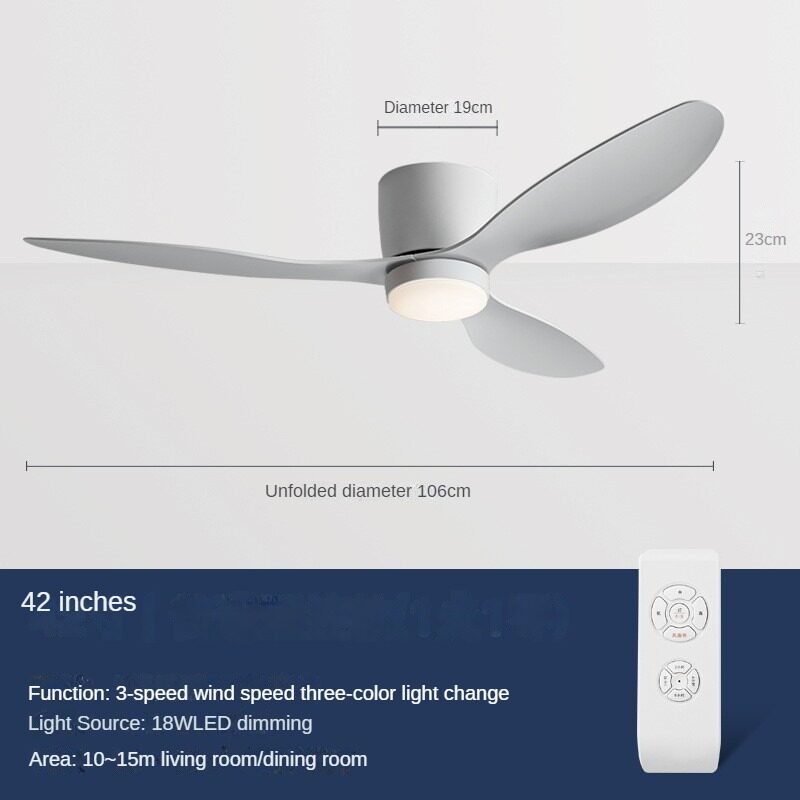 HEIKESZ Large Wind Retro Remote Control Ceiling Fan for Living Room Dining Room Bedroom Simple European Style Fan Lamp Household Chandelier