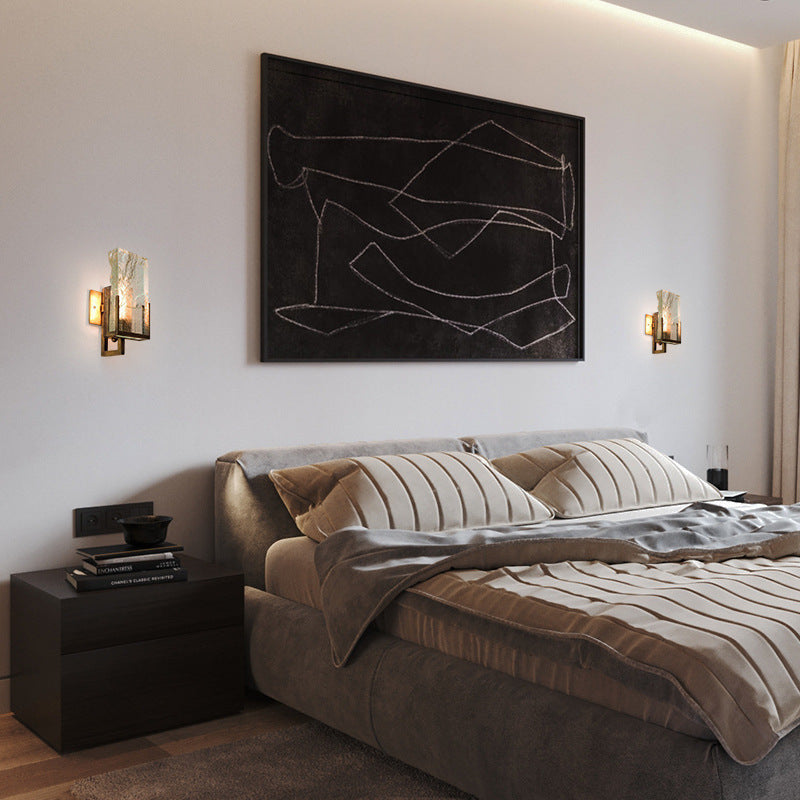 HEIKESZ Nordic Modern Minimalist Ice Cube Crystal Wall Lamp Villa Bedside Bedroom Designer Living Room Background Wall Light Luxury Wall Lamp