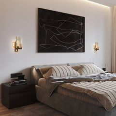 HEIKESZ Nordic Modern Minimalist Ice Cube Crystal Wall Lamp Villa Bedside Bedroom Designer Living Room Background Wall Light Luxury Wall Lamp