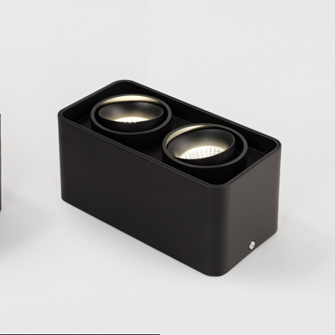 HEIKESZ Square LED Spotlight Open-Mounted Cob Anti-Glare Downlight Household Punch Free Ceiling Lamp