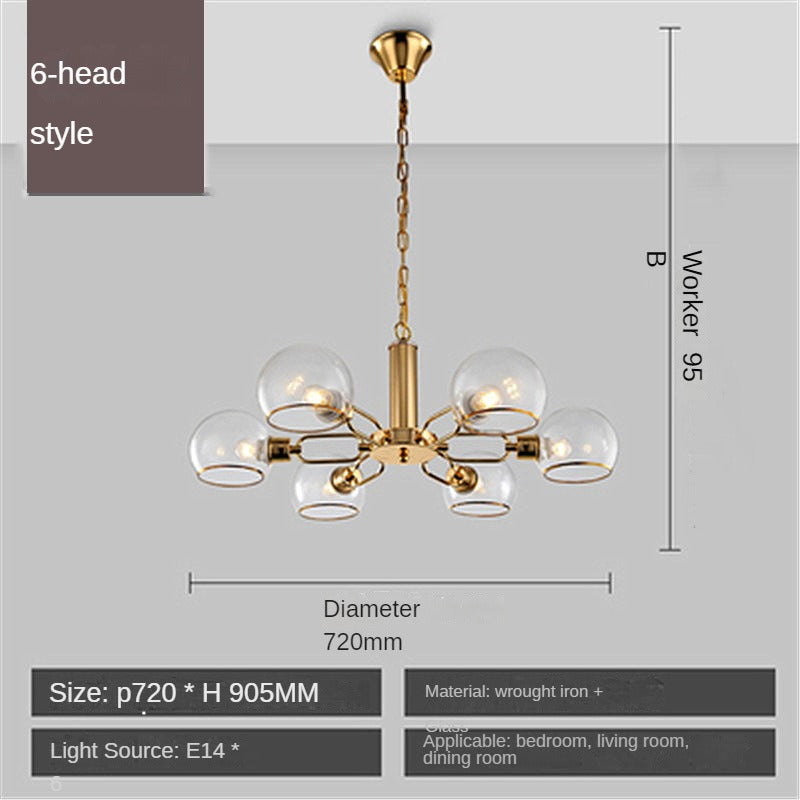 HEIKESZ American Living Room Chandelier Creative Magic Bean Glass Lamp for Bedroom Dining Room Hotel Designer Model