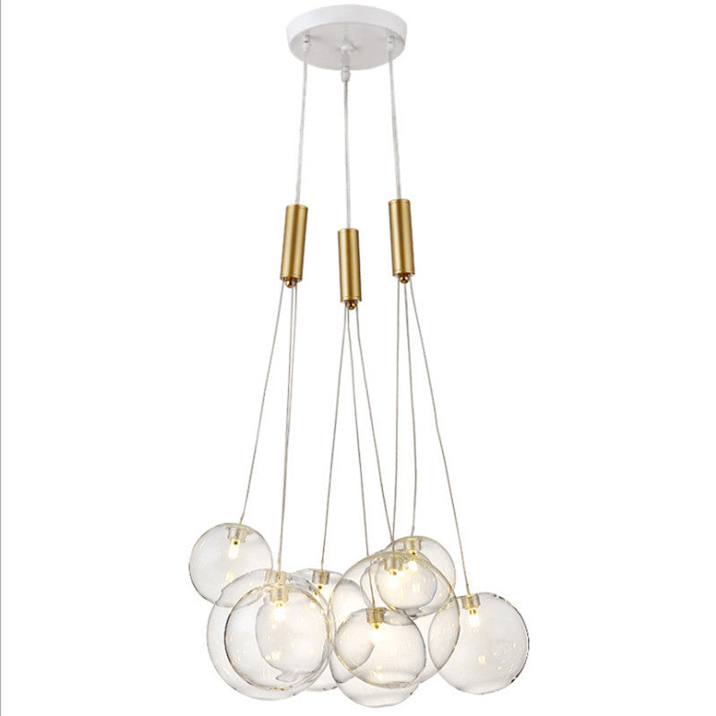 HEIKESZ Nordic Glass Hanging Lamp Minimalist Starry Soap Bubble Ball Lighting for Living Room Bedroom Restaurant Decor