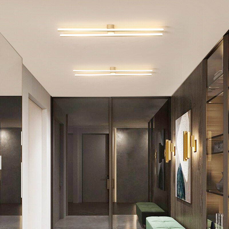 HEIKESZ Modern Strip Ceiling Light Simple Luxury Corridor Lamp for Cloakroom Balcony Entrance Lighting