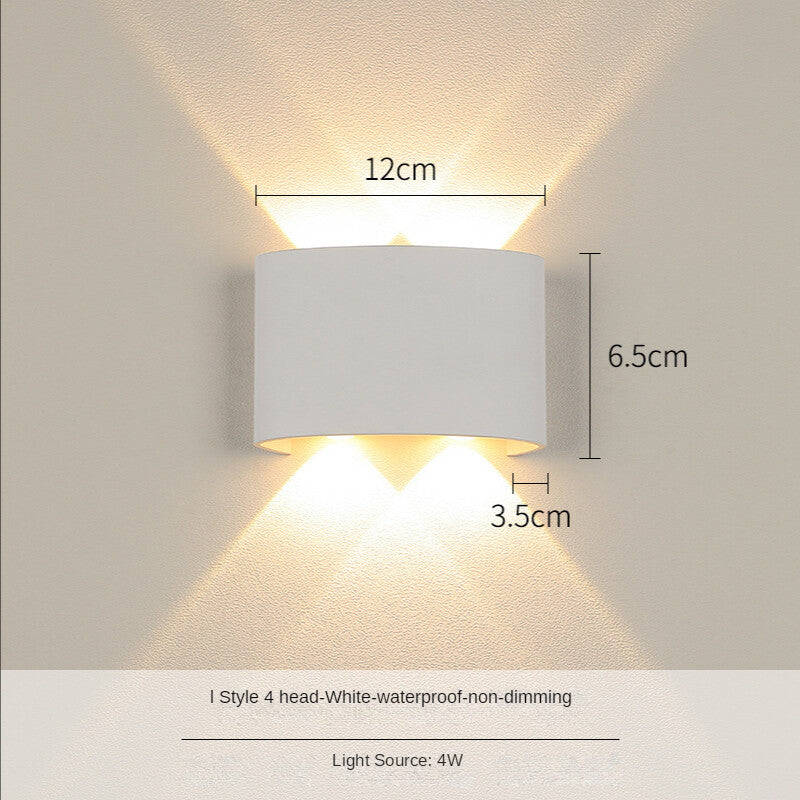 HEIKESZ Nordic LED Wall Lamp Waterproof Outdoor Indoor Bedside Corridor Balcony Courtyard Stair Light Warm White Bulb for Living Room Bedroom Lighting