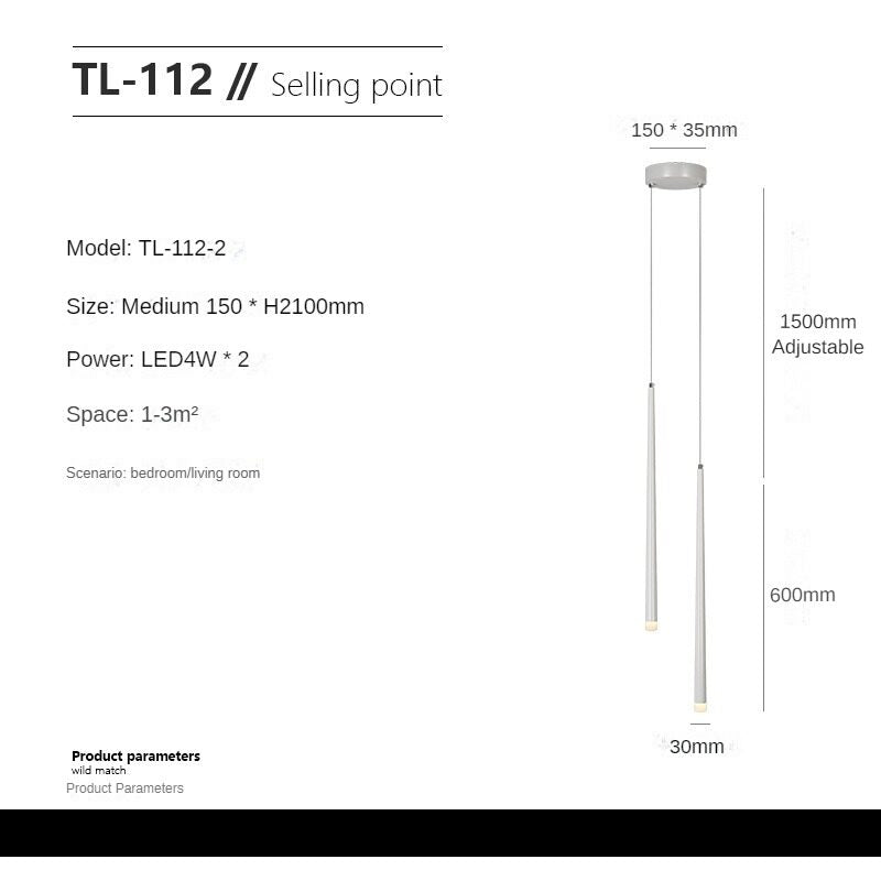 HEIKESZ Simple and Light Luxury Bedroom Droplight Nordic Internet Celebrity Living Room Background Wall Lamp Hanging Line