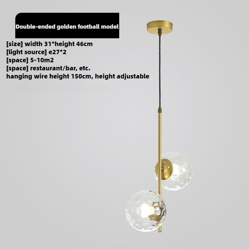 HEIKESZ Personalized Glass LED Chandelier for Bedroom Study Home Restaurant Bar Ceiling Light