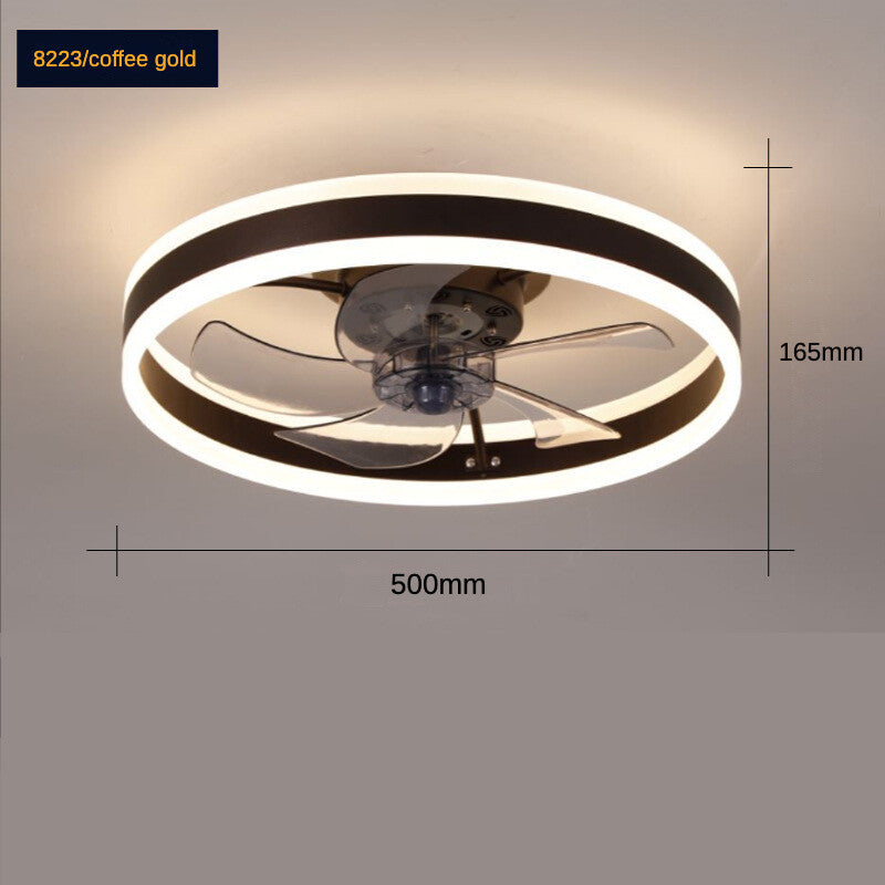 HEIKESZ LED Ceiling Fan Light Nordic Modern Design Invisible Fan Lamp for Bedroom Dining Room Balcony One-year Warranty  Energy Saving
