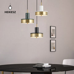 HEIKESZ Nordic Minimalist Marble Droplight LED Single-Head Lighting for Bedroom Restaurant Bar Living Room Designer Light Fixtures