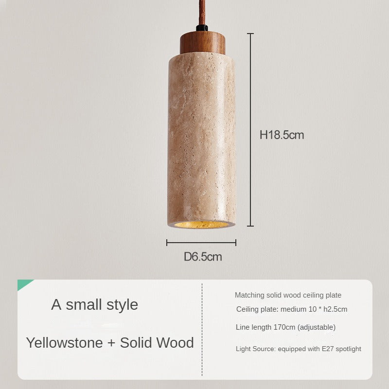 HEIKESZ Cream Style Retro Chandelier Small Droplight for Bedside Dining Room Bar Counter Yellow Cave Stone Design