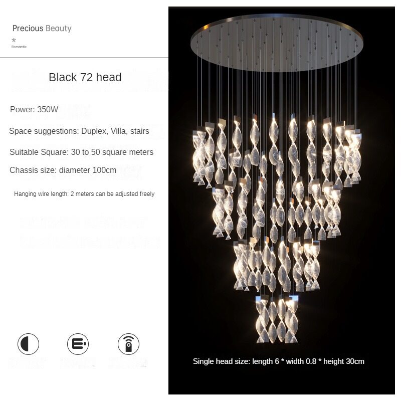 HEIKESZ Modern Minimalist LED Chandelier for Living Room Dining Kitchen Bedroom Luxury Nordic Design Long Pendant Light
