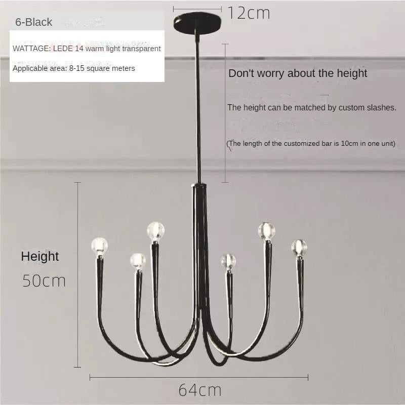 HEIKESZ Nordic Antique Chandelier Luxury French Style Retro Bedroom Candle Dining Room Designer Light