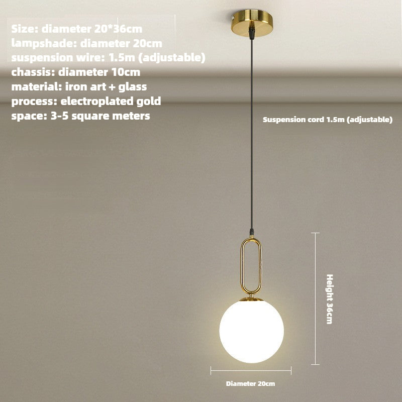 HEIKESZ Nordic LED bedside chandelier modern simple creative pendant light for bedroom bar restaurant American style