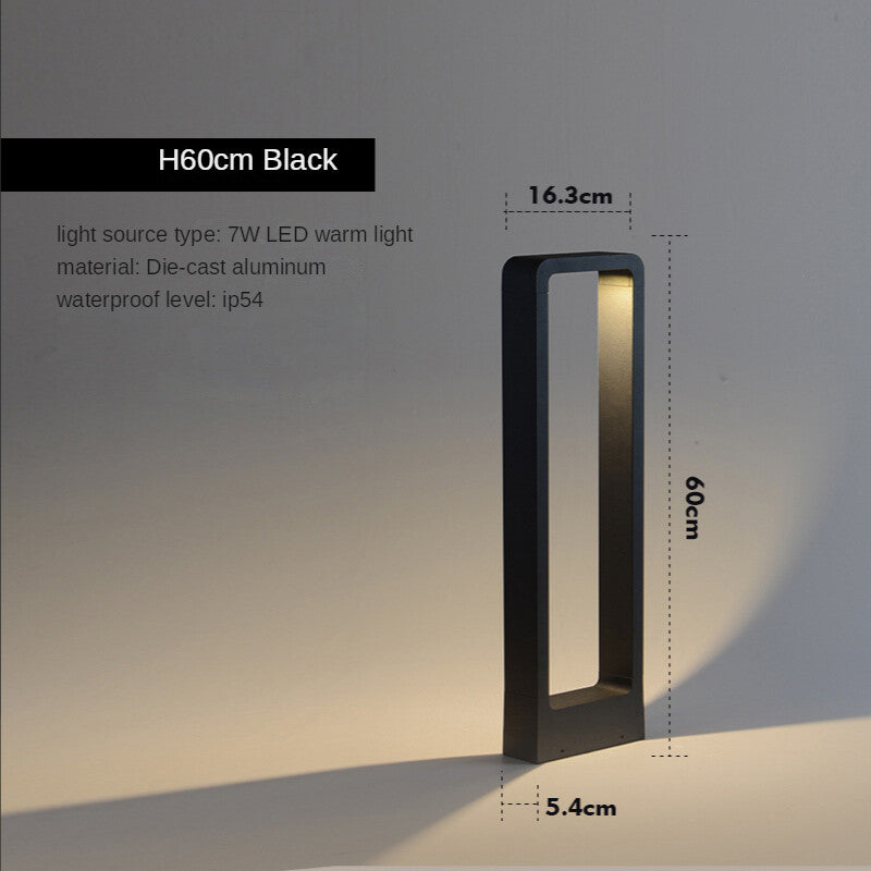 HEIKESZ Oriental Gate Outdoor LED Lawn Lamp Waterproof Warm Light for Garden Villa Community Landscape Lighting