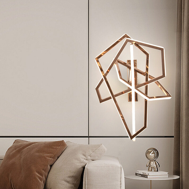 HEIKESZ Modern Stainless Steel Wall Lamp Electroplated Silicone Warm Light for Bedroom Living Room Ceiling Lighting