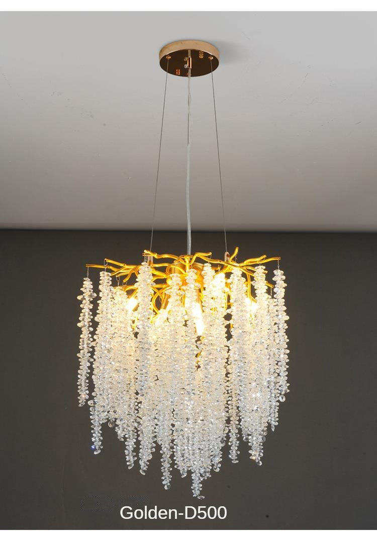 HEIKESZ Italian Crystal Chandelier Luxury High-End Designer Villa Living Room Bedroom Dining Rod-Type Light