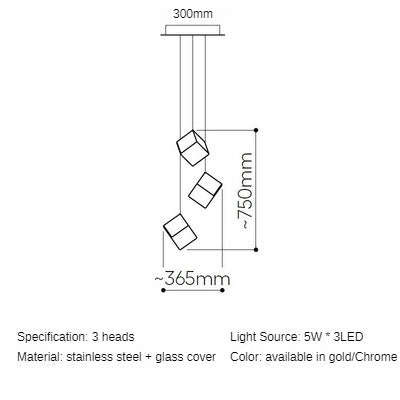 HEIKESZ Loft Staircase Long Chandelier Empty Creative Crystal Glass Cube Ice Modern Restaurant Bar Chandelier