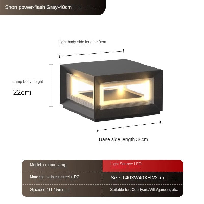 HEIKESZ Solar Pillar Lamp Waterproof Outdoor Lighting for Garden Courtyard Gate Villa Door Wall Decoration