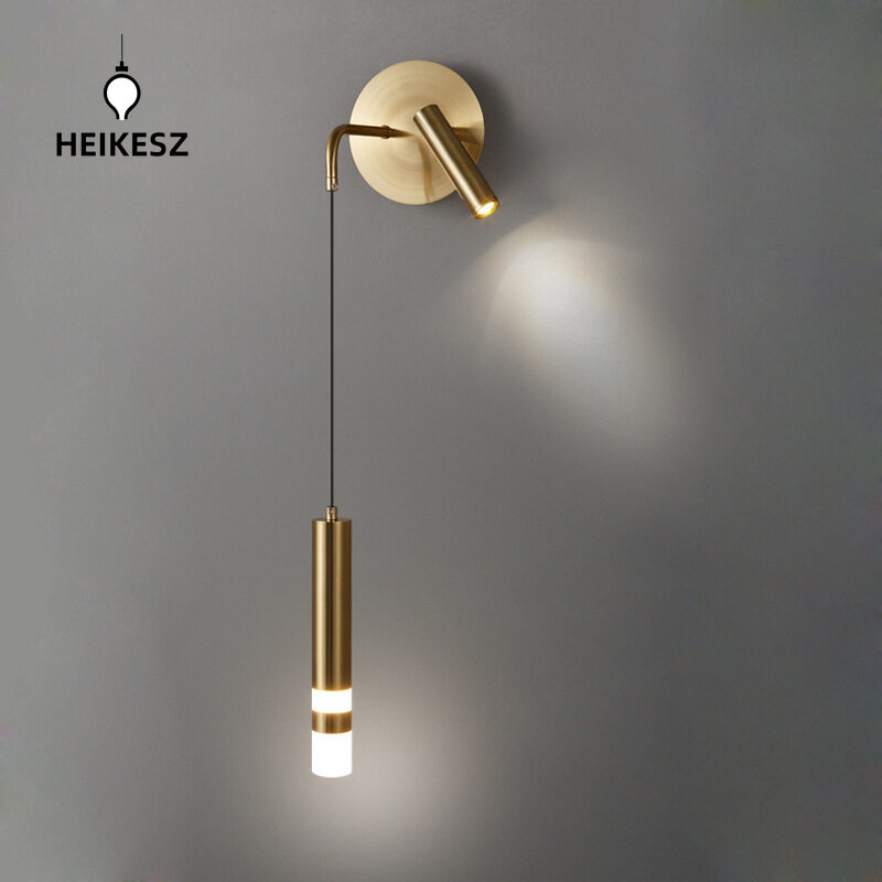HEIKESZ Modern Minimalist Bedside Wall Lamp Nordic Creative Reading Light Warm Room Lamps for Bedroom Living Room Lighting Ceiling Chandelier