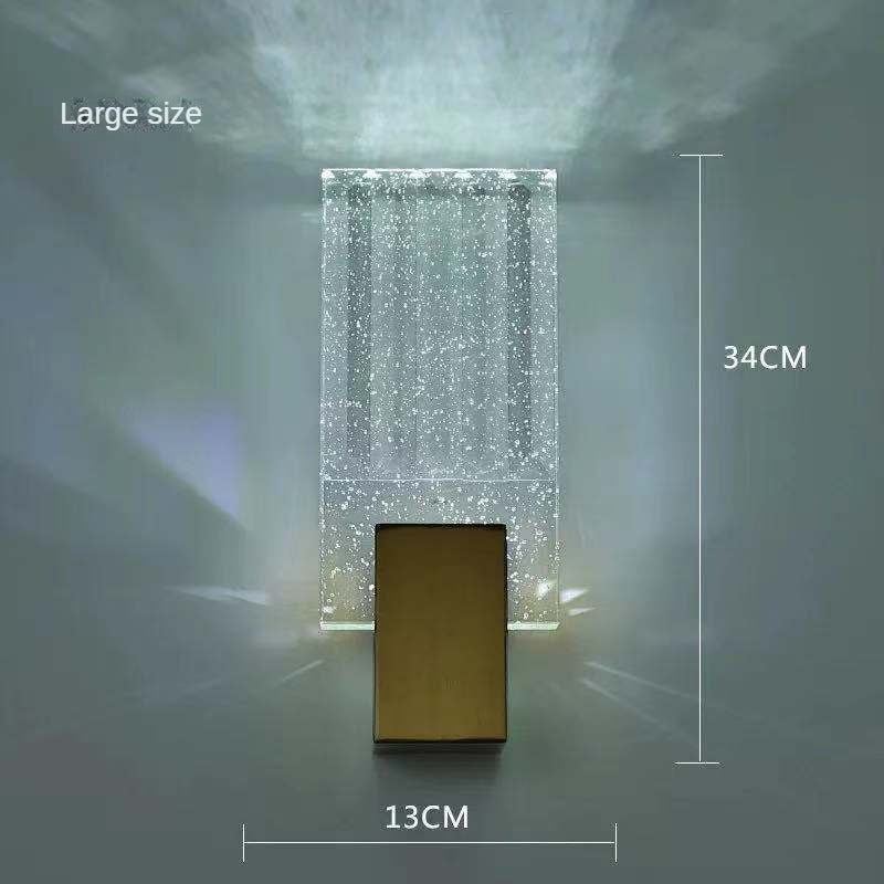 HEIKESZ Nordic Square Glass Wall Lamp Modern Minimalist Luxury Lighting for Living Room Bedroom Stairs Background Wall