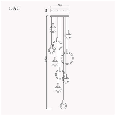 HEIKESZ Nordic Modern Minimalist Rotating Duplex Chandelier LED Ceiling Light for Living Dining Room Bedroom Villa Pendant