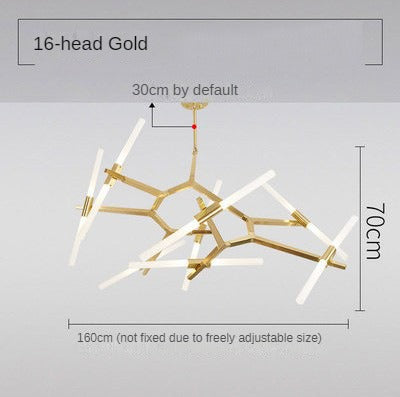 HEIKESZ Nordic Post Modern Tree Branch Chandelier Luxury Industrial Style Living Room Lamp for Home and Restaurant Decor