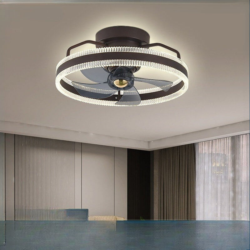HEIKESZ Electric Fan Chandelier Light Luxury Leafless Ceiling Fan Lamp Modern Minimalist Design for Living Room Bedroom Dining Room Free Shipping