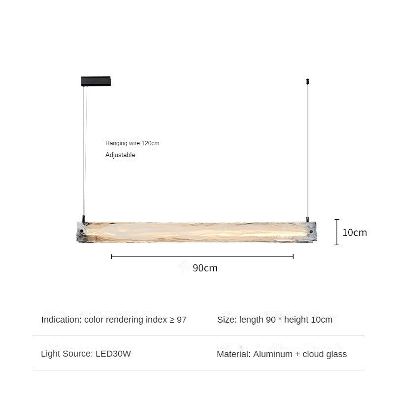 HEIKESZ Italian Minimalist Long Bar Chandelier Light Luxury Cloud Mist Glass Dining Room Bar Table Designer Lighting