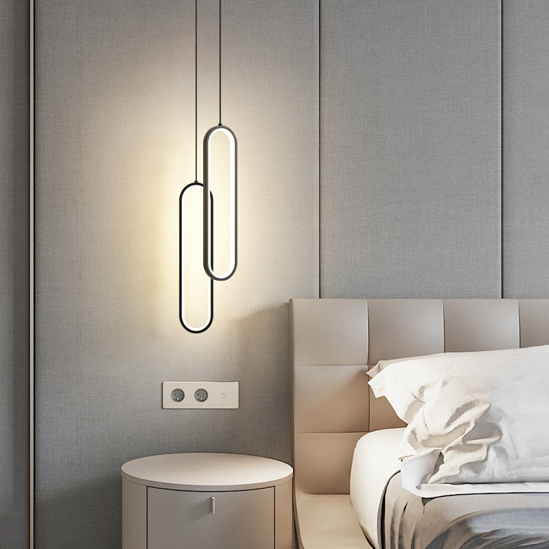 HEIKESZ Nordic Bedroom Chandelier Modern Minimalist LED Lights Creative Living Room Wall Light Luxury Small Droplight for Bedside