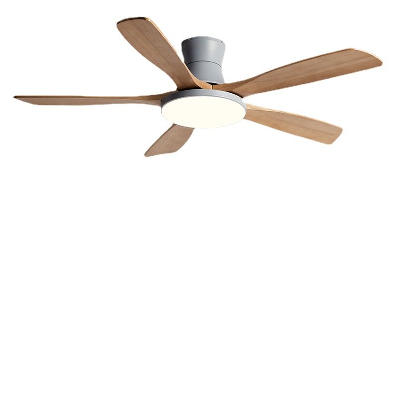 HEIKESZ Nordic Solid Wood Ceiling Fan Light with Frequency Conversion for Living Room Dining Room Home Decor
