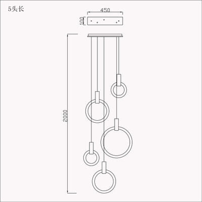 HEIKESZ Nordic Modern Minimalist Rotating Duplex Chandelier LED Ceiling Light for Living Dining Room Bedroom Villa Pendant